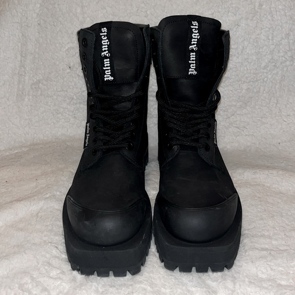 Palm Angels Black Leather Ankle Boots Palm Angels Ankle Boots